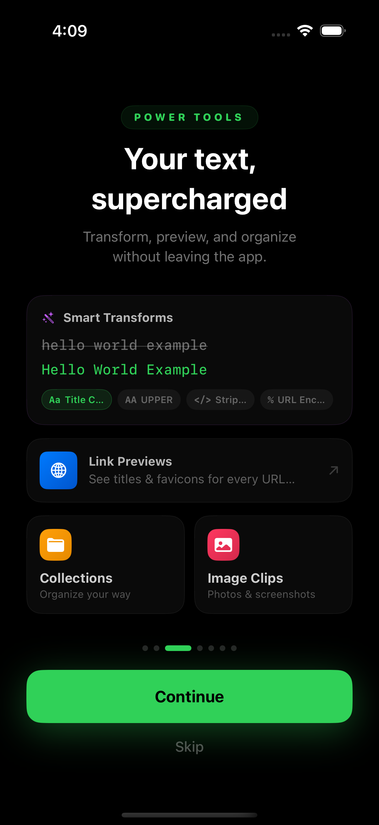 Power Tools - Smart Transforms, Link Previews, Collections, Image Clips